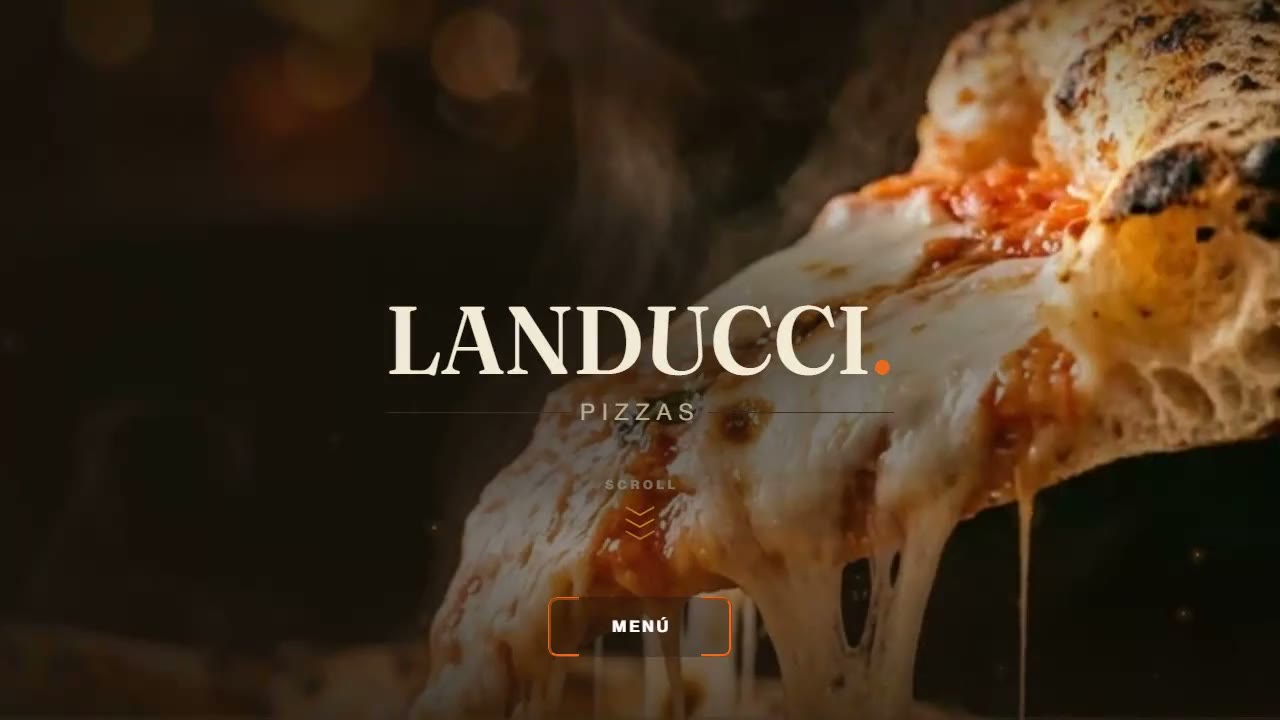 Vista de la página de Landucci Pizza